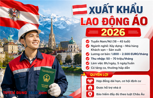 Xuất Khẩu lao động Áo 2026: Điều kiện, Chi phí, Mức lương