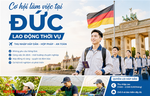 Xuất Khẩu Lao Động Đức 2026 – Thu Nhập Cao, Việc Làm Ổn Định