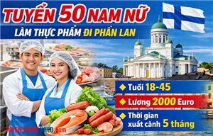 [Phần Lan] Tuyển 50 Nam Nữ làm thực phẩm