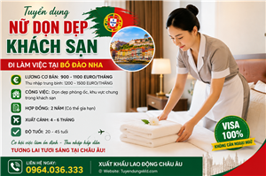 Tuyển 30 Nữ Làm Khách Sạn Tại Bồ Đào Nha 2026 – Lương Đến 1.500 Euro/Tháng